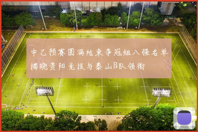 中乙预赛圆满结束争冠组八强名单揭晓贵阳竞技与泰山B队领衔